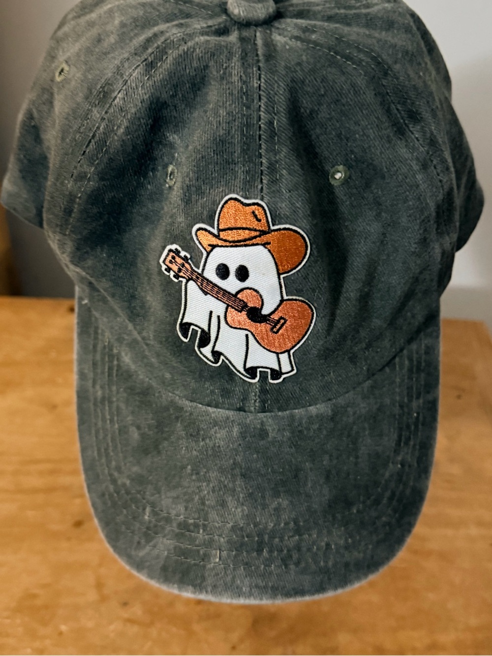 Boo-yah! Cowboy Guitar Patch Baseball Cap - washed black